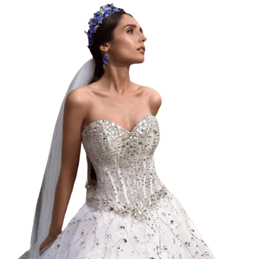 Свадебное платье со стразами