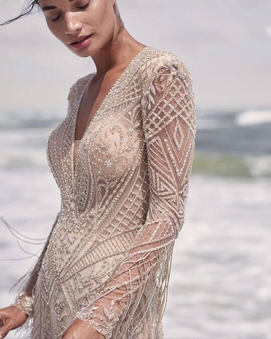 Платье с бисером