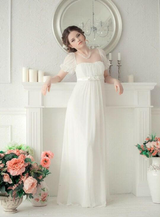 Греческое свадебное платье для церемонии в стиле бохо