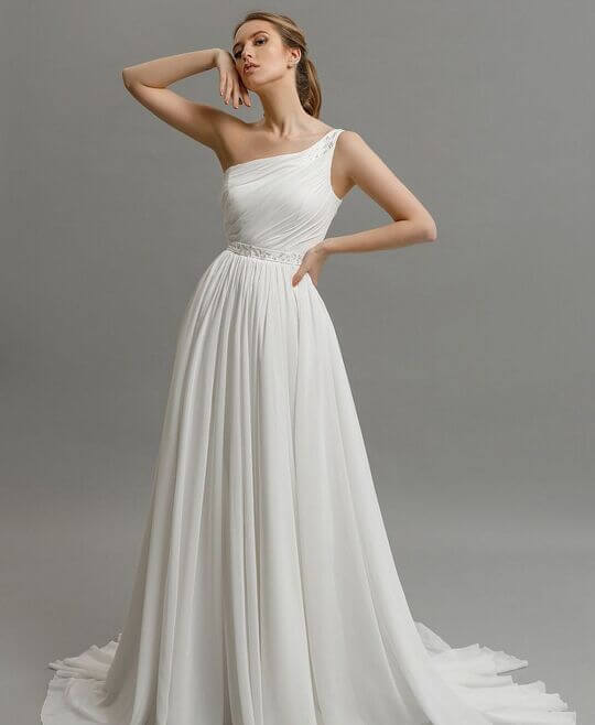 Греческое платье на одно плечо