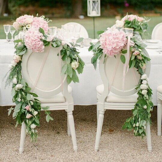 Свадебный декор стульев