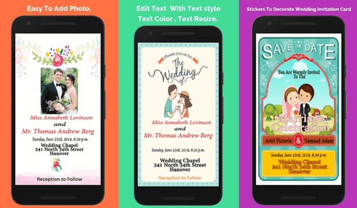 Приложение на Android Wedding Invitation Cards