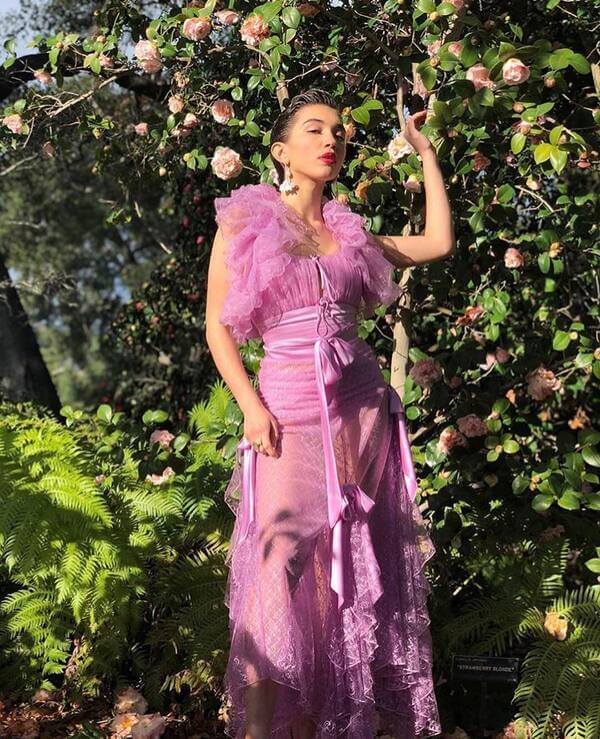 Лиловое свадебное платье