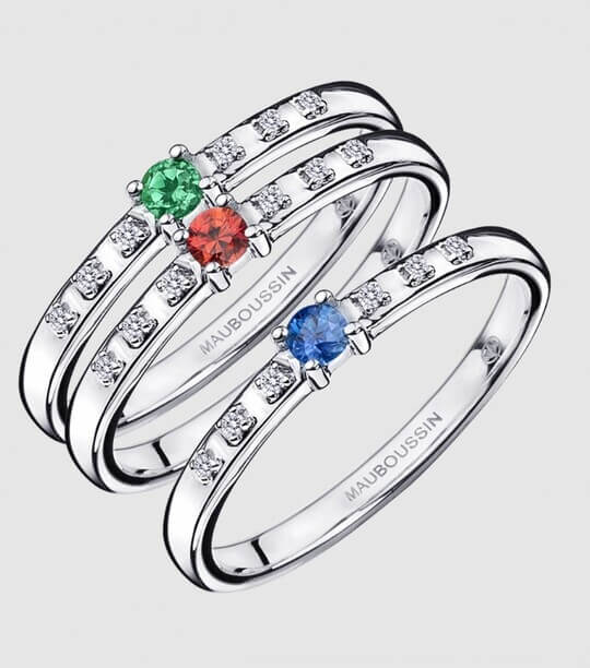 Обручальные кольца с цветными камнями от Mauboussin