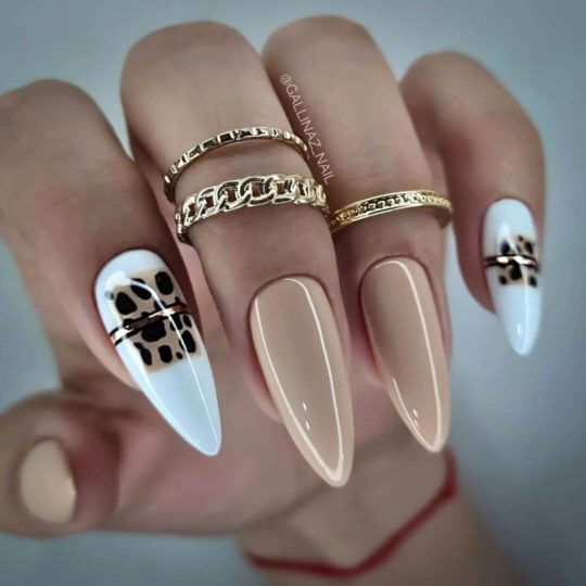 Свадебный маникюр анимализм
