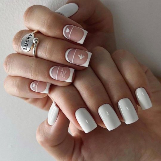 Свадебный маникюр со слайдерами