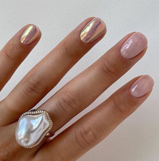 Свадебный маникюр с втиркой