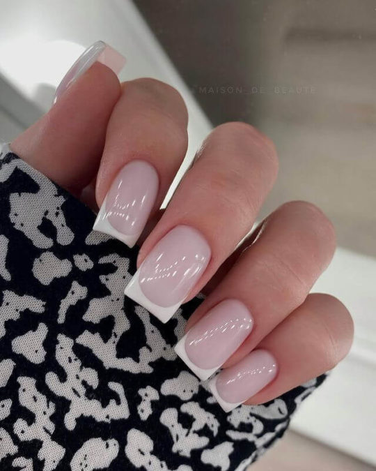 Свадебный маникюр на квадратные ногти