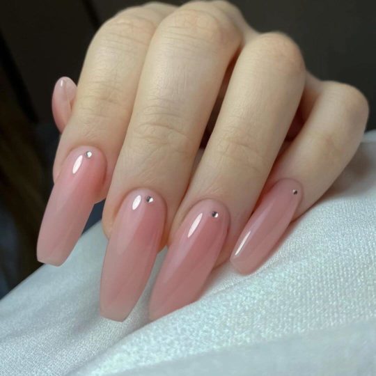 Свадебный маникюр на длинные квадратные ногти